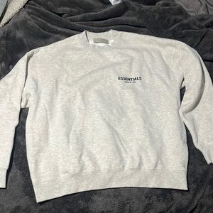 Mens Essential Light Heather Oatmeal Crewneck Sweater